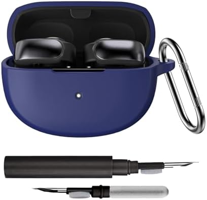 Silicone Case Cover for Bose Ultra Open Earbuds, with 3-in-1 Cleaner Kit and Carabiner (Dark Blue)
