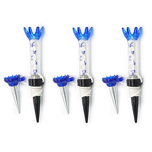 Forapid 3"/80Mm Reusable Earth-Friendly Golf Magnet Tee Flex Lift Support Performance Tee/Reduce Resistance/Farther Straighter Drives/8-Prong Durable Rubber Head/8.3" String X3 (Blue) #TOP9