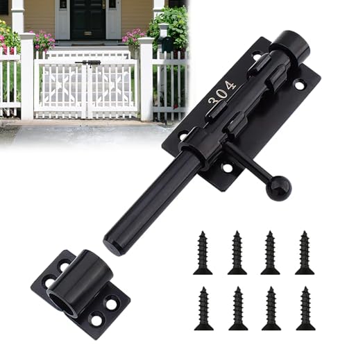 GothicBride Thickened Stainless Steel Door Bolt 160 mm Gate Bolt Lock Floor Slider with Padlock Hole