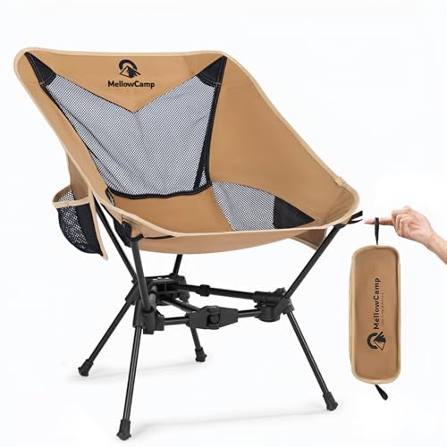 Silla de Camping MellowCamp Mountainscape Ultraligera Plegable, Compacta y Portátil para Senderismo, Camping y Playa (Caqui) miniatura 1