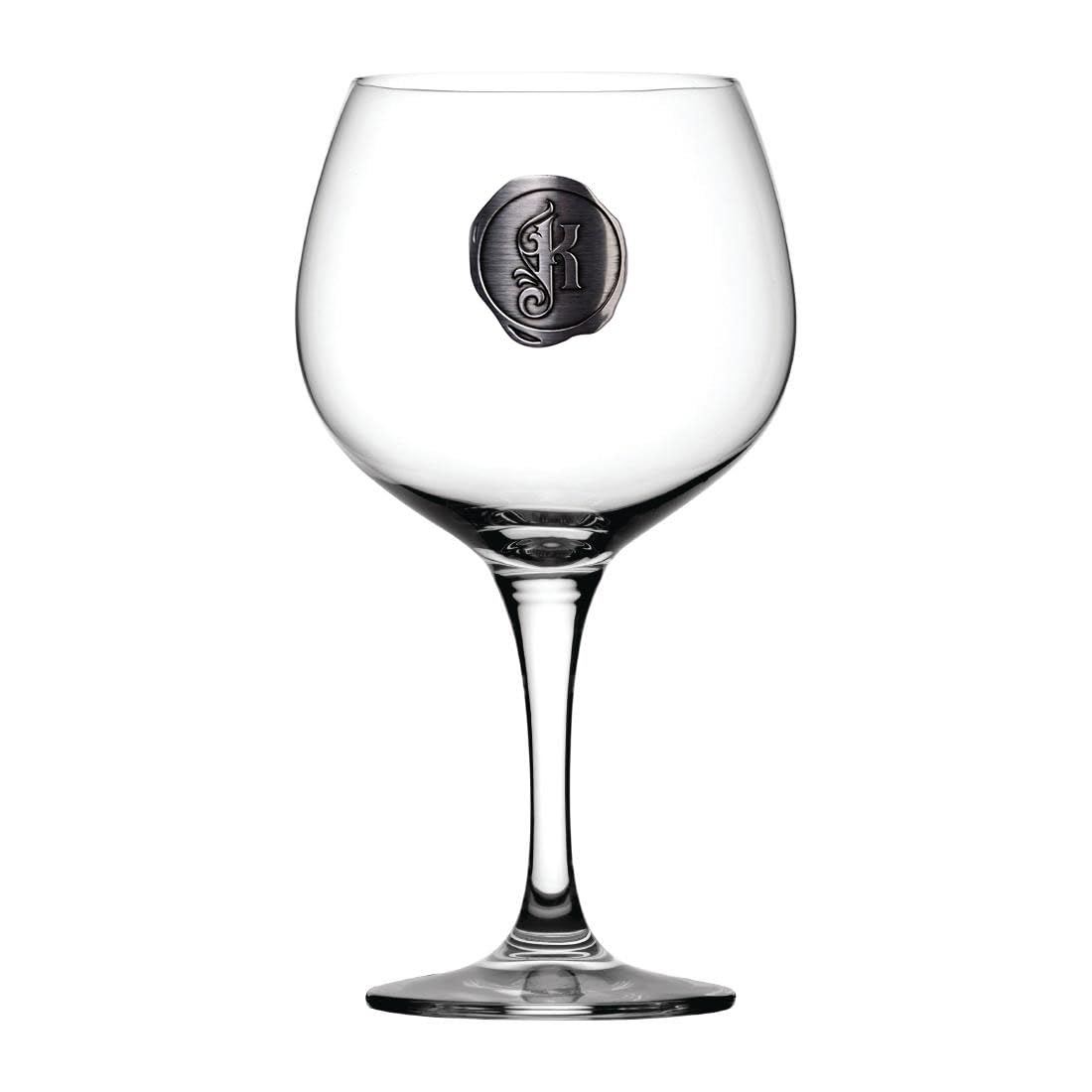ukgiftstoreonline Aluminium Metal Monogram Initial Cocktail Gin Glass Gift for Her (Monogram K)