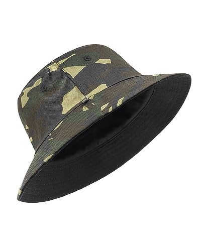 Image of XXL Oversize Bucket Hat Reversible, XL L M S Fisherman Sun Cap With Chin Strap, Travel Beach Outdoor Hat For Men Women