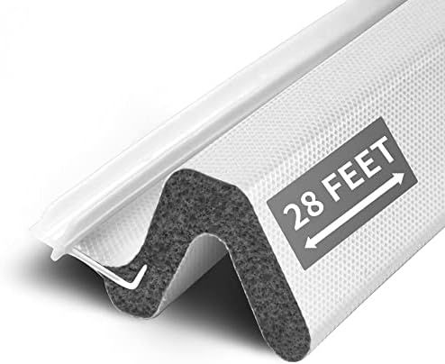 ICHINOSE 28 Feet Long Exterior Door Weather Stripping is a Kind of Easy to Install and Cut Kerf Weather Stripping for Doors Suitable for Door Sound Insulation Anti-Collision and Light-Shielding（White）