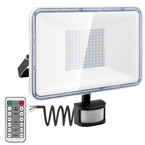 100watt Led Strahler Außen Aussenleuchte mit Bewegungsmelder 8000LM...
