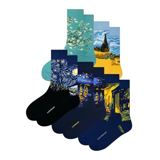 Kunstsocken - Vincent van ggh 5er-pack - Vincent van ggh - lustige kunst socken herren motiv Künstler geschenke für kunstliebhaber artsy socks weihnacht geschenkset art socks