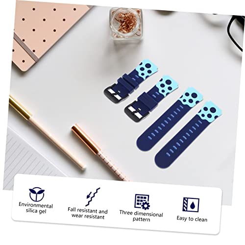 2 Pcs Kids Watch Straps Silicone Wrist Band 20mm Comfortable Easy to Wear Creative Patterns3