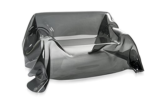 Iplex Design Drappeggi d'Autore Divano da Interni ed Esterni in Plexiglass PMMA, fumé Trasparente, 200x120x85 cm