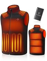 TODWARM Beheizbare Weste Herren mit Powerbank, 15 Heizzonen Heizweste Herren Fleece Leicht Wärmeweste für Camping Jagen Motorrad Angeln Outdoor Aktivitäten Beheizte Weste Schwarze 3XL