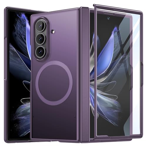 Image of WRJ for Samsung Galaxy Z Fold 7 Case Built-in Screen Protector,Purple