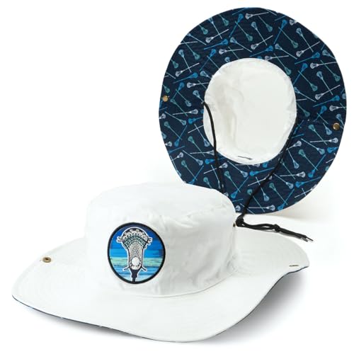 ChalkTalkSPORTS Boys Lacrosse Bucket Hat - Adjustable | Cooling | Wide Brim Boonie | Outdoor & Beach Sun Hat | Lax Beach
