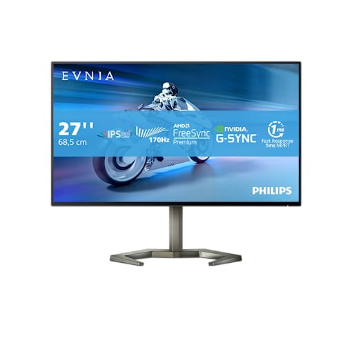 Philips Evnia 27M1N5500ZA - 27 pollici QHD Gaming Monitor, 170Hz, Nano IPS, 1ms GTG, FreeSync Premium, altoparlanti, USB Hub (2560 x 1440 @ 170Hz, HDR400, HDMI 2.0 / DP 1.4 / USB 3.2)