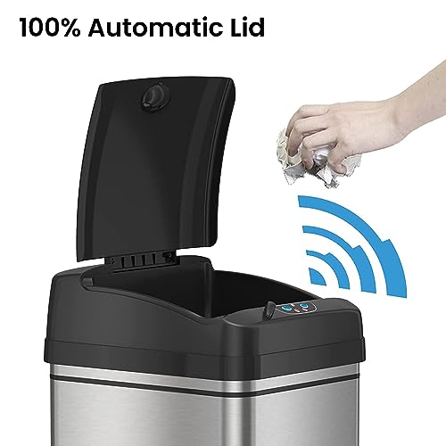 Itouchless DZT08PL-8 Gallon Childguard Sensor Trash Can With Absorbx Odor Filter, 30 Liter Automatic Kitchen Garbage Bin Prevents Children Opening Lid thumb #2