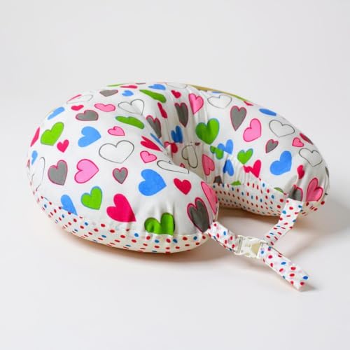 VParents Multipurpose Baby Feeding Nursing Cum Maternity Pillow for New Born Cotton, Recommended for Maternity, Nursing, Medical Daisy (Pink) 110249