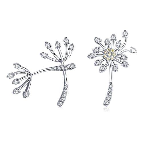 Boucles d'oreilles Argent 925 pissenlit femme bijoux tendances fleurs
