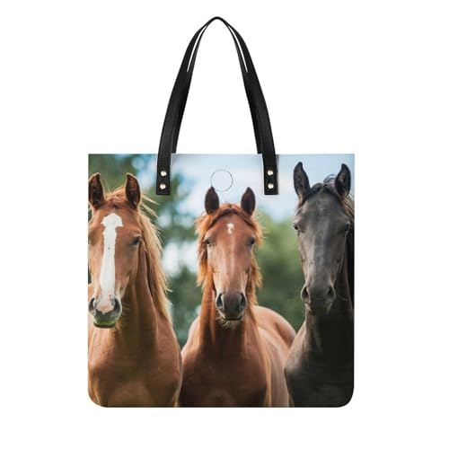 Tote bag imprimé équestre grand format 39x39cm pour femme moderne