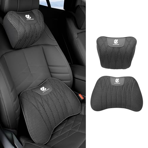 【アルファード 専用】 ランバーサポート 首枕 ALPHARD 専用ロゴ 車用 腰 首 クッション アルファード 40系 30系 20系 適用 疲労軽減 ネックピロー ネックパッド 腰当て 背もたれ 姿勢矯正 低反発 通気性よい 取付簡単 洗濯可 四季汎用