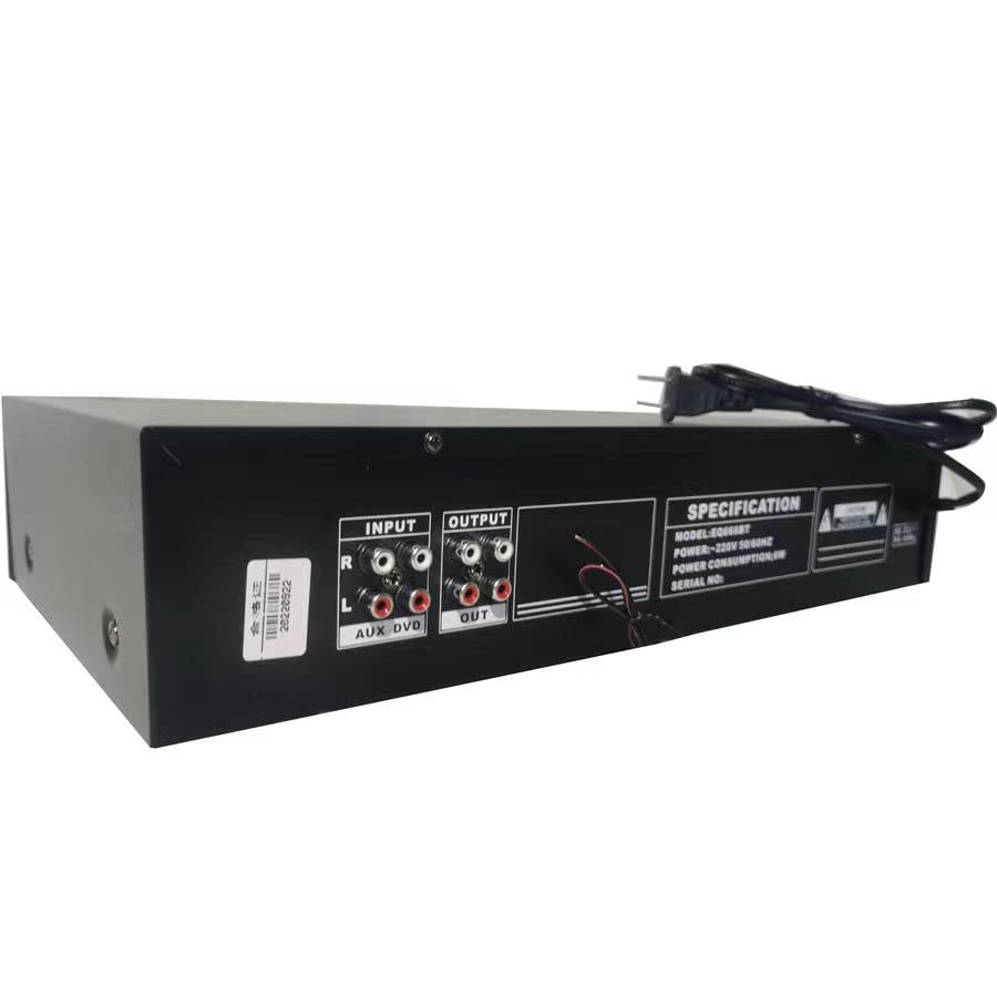 EQ-666BT Égaliseur Bluetooth sans perte stéréo 40 bandes Contrôleur d'effets numériques audio,Égaliseur de réglage Hi-Fi Home EQ,Égaliseur de réglage haut/moyen/basse,carte support/disque U,gold