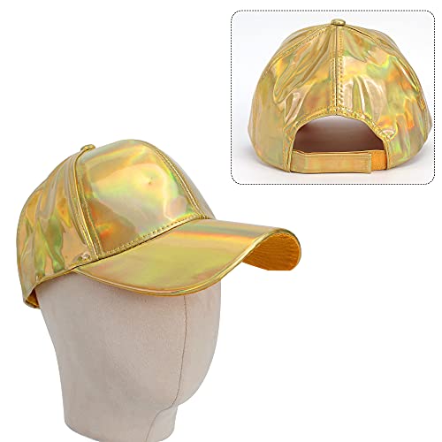 Labanca Glitter Sequin Baseball Cap Hat Adjustable Mesh Caps Baseball Party Hat For Women And Girls (06371Gold) #TOP1