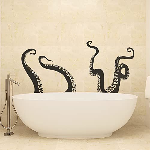 Superdant 4Pcs Octopus Tentacles Wall Sticker Sea Animal Wall Decal Mural Home Art Decor Vinyl Wall Art Decal Octopus Decor For Bathroom Bathtub Wall Decor Stickers #TOP2