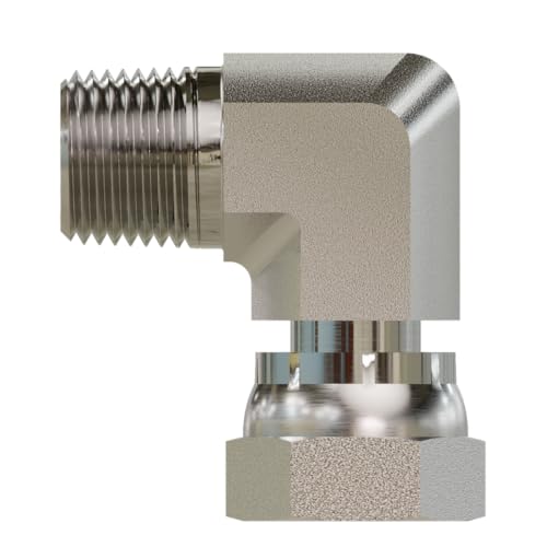Image of 3 /8 inch Male to 3 /8 inch Female Pipe Swivel Elbow 90 Hydraulic Adapter