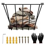 Throw Wall Blanket Holder Large, 28' x 12.2' x 14.5' Metal Wall Stuffed Animal Storage Mounted Rack Towel Quilt Blanket Toy Clothes Hanging Organizer for Bathroom Living Bedroom Huge Capacity