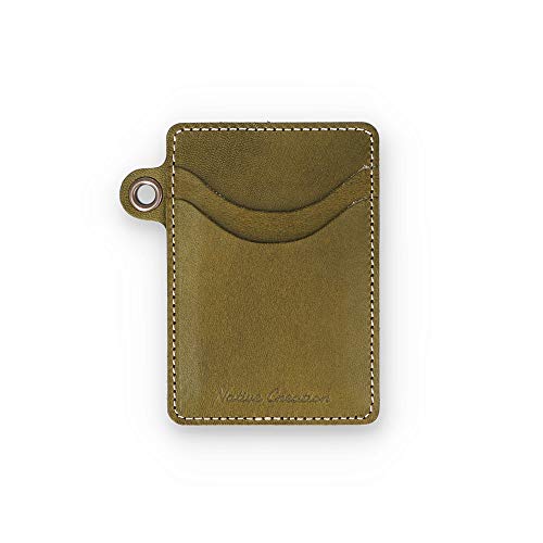 [Native Creation] カードケース パスケース 薄型 スライド式 本革 栃木レザー コンパクト NC3744 (OLIVE)
