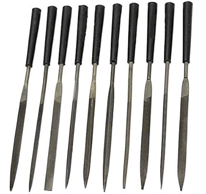 Maxxlite 10Pcs Needle File Set Size 3x140mm Files for Metal Glass Stone Jewelry Wood Carving Craft Tool