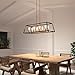 artika Carter Modern Mid-Century Chandelier, Geometric Pendant Light Black and Gold (Age Brass Finish) Farmhouse Inspired Design - Ideal for Dining Room, Kitchen Light