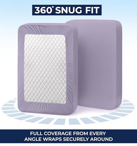 Image of Utopia Bedding Extra Deep Pocket King Fitted Sheet, Fits up to 21 Inch Mattress - Hotel Luxury, Soft, Breathable and Comfy - Shrinkage and Fade Resistant - Easy Care (Lavender)