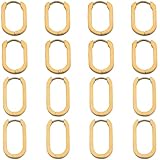 SUNNYCLUE 1 Caja de 16 Aros de Acero Inoxidable de 2 Estilos, con Cierre de Palanca Francés, de Metal Ovalado Y Rectangular, para Hacer Joyas, Manualidades Y Manualidades.
