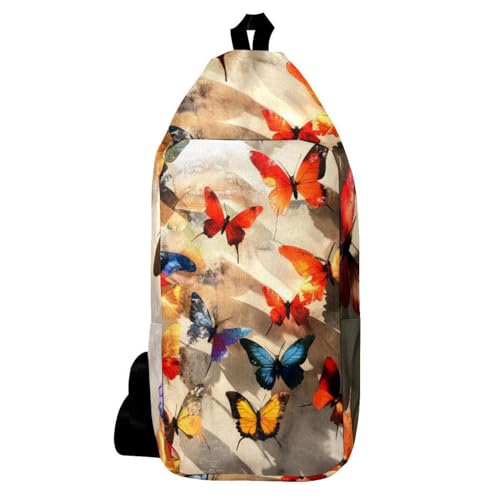 Sac à dos pour homme et femme à bandoulière motif papillon contre le mal de dos