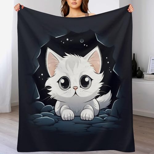 Couverture en flannel chat de qualité supérieure douce pour lit et canapé