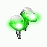 Streetglow OPWCHGR OPTX Green LED Chrome Washer Nozzle Pair