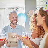 LIGHTEN LIFE Prezenty na 50. urodziny dla mężczyzn 340 ml, szklanka do whisky z 1976 roku w cennym drewnianym pudełku, szklanka burbonowa na 50. urodziny dla taty w wieku 50 lat, męża, przyjaciela