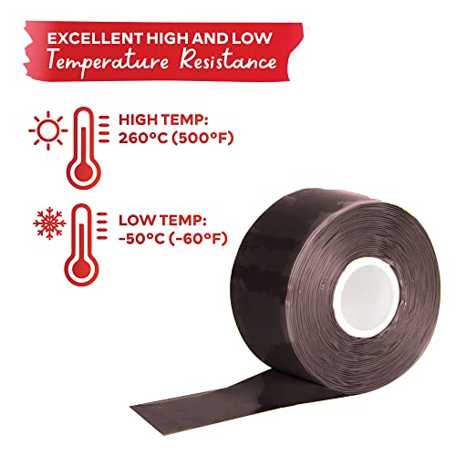 Xfasten Self Fusing Silicone Tape 1" X 36-Foot 3 Pack 108Ft Total Silicone Tape For Plumbing Leak Seal Tape Waterproof, Silicone Grip Tape, Rubber Tape Thick For Pipe, Hose Repair Tape Stop Leak Tape #TOP3