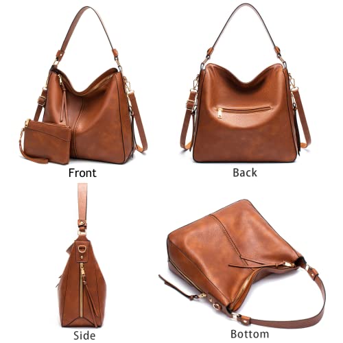 Hobo Bags for Women Handbags Purse Ladies Tote Bag Boho Shoulder Bag Large Crossbody Purses Designer Vegan Leather 2PCS Set - Image 3
