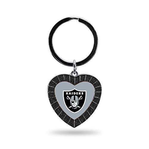Image of Rico Industries NFL Football Rhinestone Heart Keychain - Great Accessory