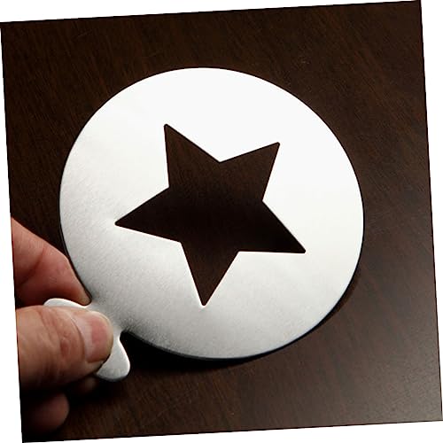 CONGARTENO Coffee Decorating Stencils Set Star Pattern Latte Art Templates Food Grade 304 Steel for Baking Child-Friendly Activities