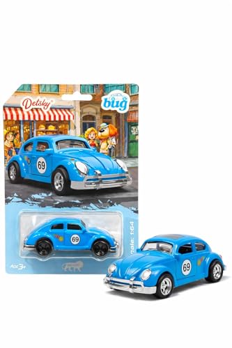 Image of 1:64 Scale Classic Beetle Diecast Cars | Metal Toy Car with Free Rolling Wheels | Mini Collectible Alloy Diecast Model Mini Racing Car Toy for Kids Age (Beetle Car 1:64 Scale - Multicolour)