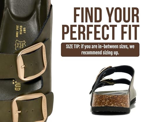 Image of Project Cloud 100% Genuine Leather Footbed Sandals for Women 2026 Comfortable Beach Essentials Womens Sandals Memory Foam Vacation Essentials Slides for Women Footwear (Santorini)