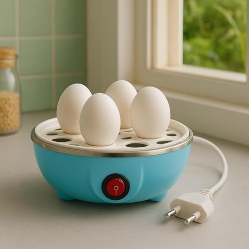 Image of Electric Egg Boiler | 3 Boiling Modes | Automatic Operation | Overheat Protection |75ml | Plastic | 7 Egg Poacher For Steaming, Cooking, Boiling And Frying, (350 Watts) (Multicolor)