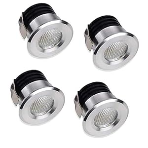 Yangtek 4 x Mini Spot LED Encastré Mini Projecteurs 3W LED Blanc Chaud Pour Vitrine Station Intérieur Éclairage Plaque de plâtre Incl.Seperated Transformateur