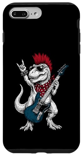 Funny T-Rex Dino Playing Guitar USA �����I�ȃ��z�[�N���b�N �X�}�z�P�[�X iPhone 7 Plus/8 Plus �p