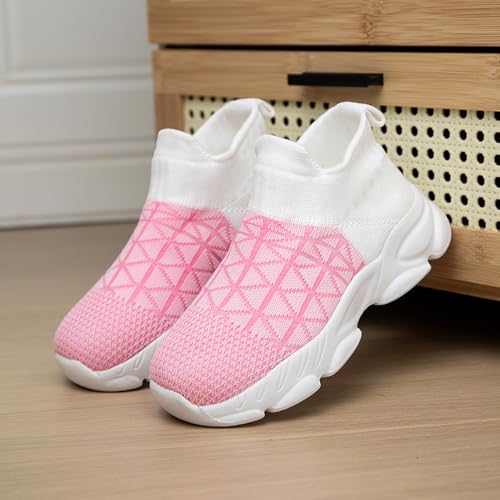 Boys Girls Sock Shoes Casual Sports Running Walking Sneaker Knitted Slip-On High Tops Lightweight Breathable Non Slip (Toddler/Little Kid/Big Kid)2