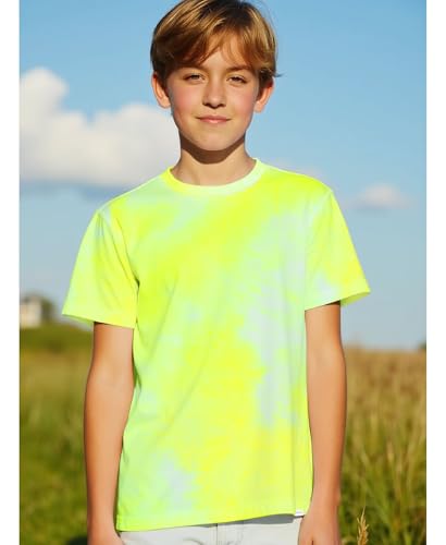 Boys Tie Dye Shirt Quick Dry Fitted Tshirt Lightweight Short Sleeve Crewneck Tee Moisture Wicking T-Shirt2