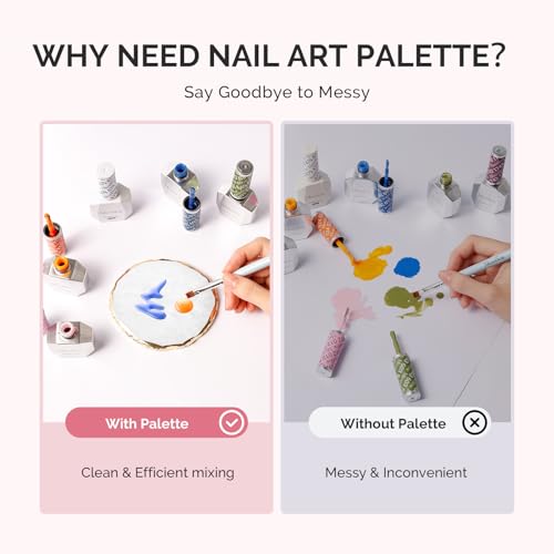 Paleta resina redonda y 100 esponjas suaves para uñas miniatura 2