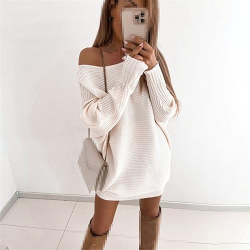 Women Sexy Long Sleeve Sweater Dress Spring Loose Casual Knitted Top2