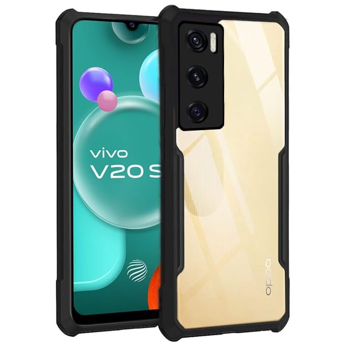 amazon basics Hybrid Camera Protection Transparent Hard Back Case Cover for Vivo V20SE (Sides Black) (B0CVL47HVN) Amazon Price History, Amazon Price Tracker