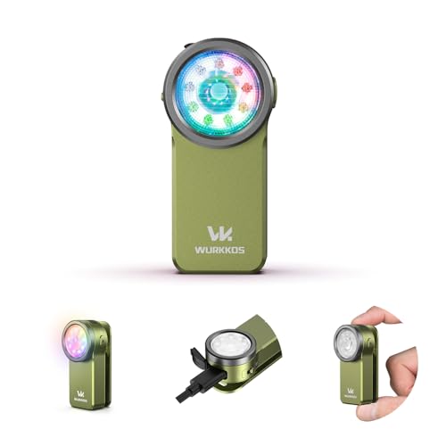 Wurkkos HD03 Mini Lampe de Poche à Clip, 680 Lumens Lampe Torche Led, 3 Sources Modes d'éclairage Inondation spot et RGB, Type-C Rechargeable, IPX6 Étanche...