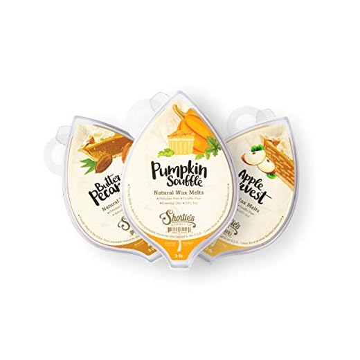 Natural Fall Soy Wax Melts Variety Pack - 3 Highly Scented 3 Oz. Bars - Apple Harvest, Butter Pecan Pie, Pumpkin Souffle - Soy & Essential Oils, Phthalate & Paraffin Free, Vegan, Non-Toxic
